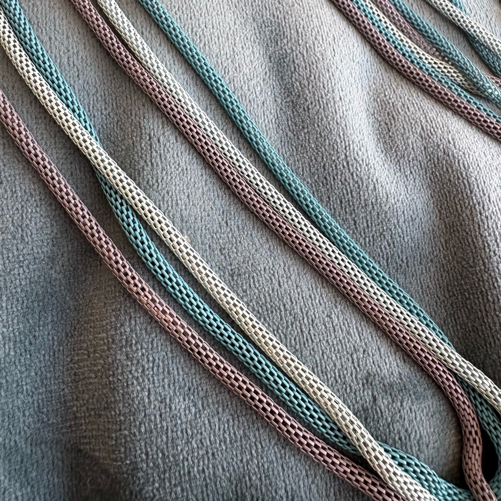3 FOR $25: Multicolor Woven Chain Necklace set